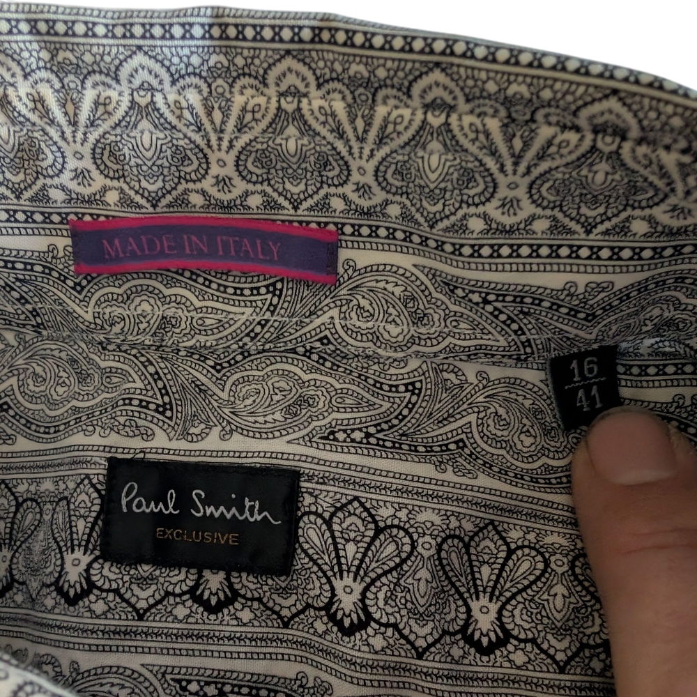 Paul Smith Black and White Paisley Shirt